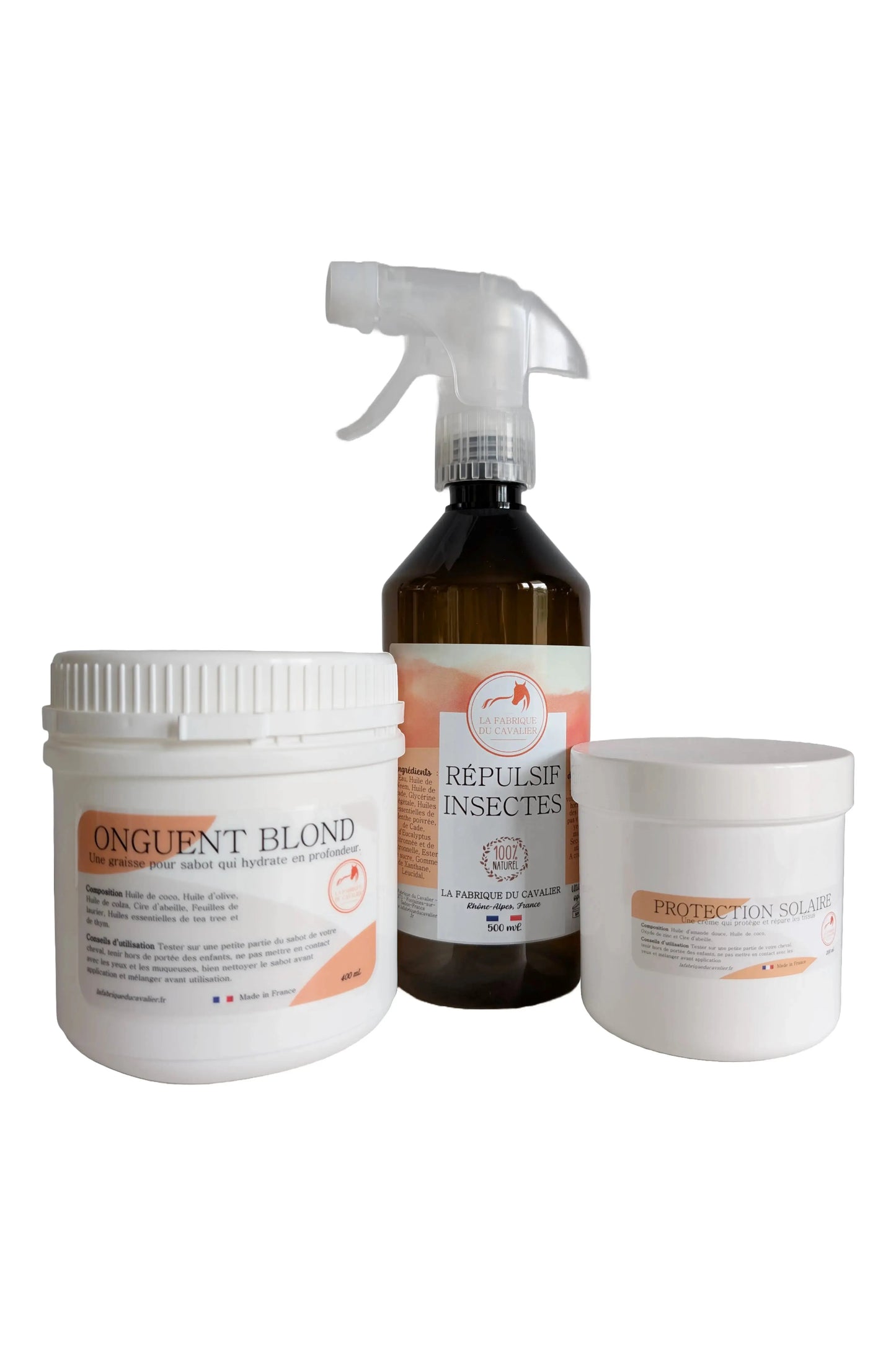 PACK SPÉCIAL ÉTÉ : Onguent + Protection Solaire + Répulsif Anti-Insectes La Fabrique du Cavalier