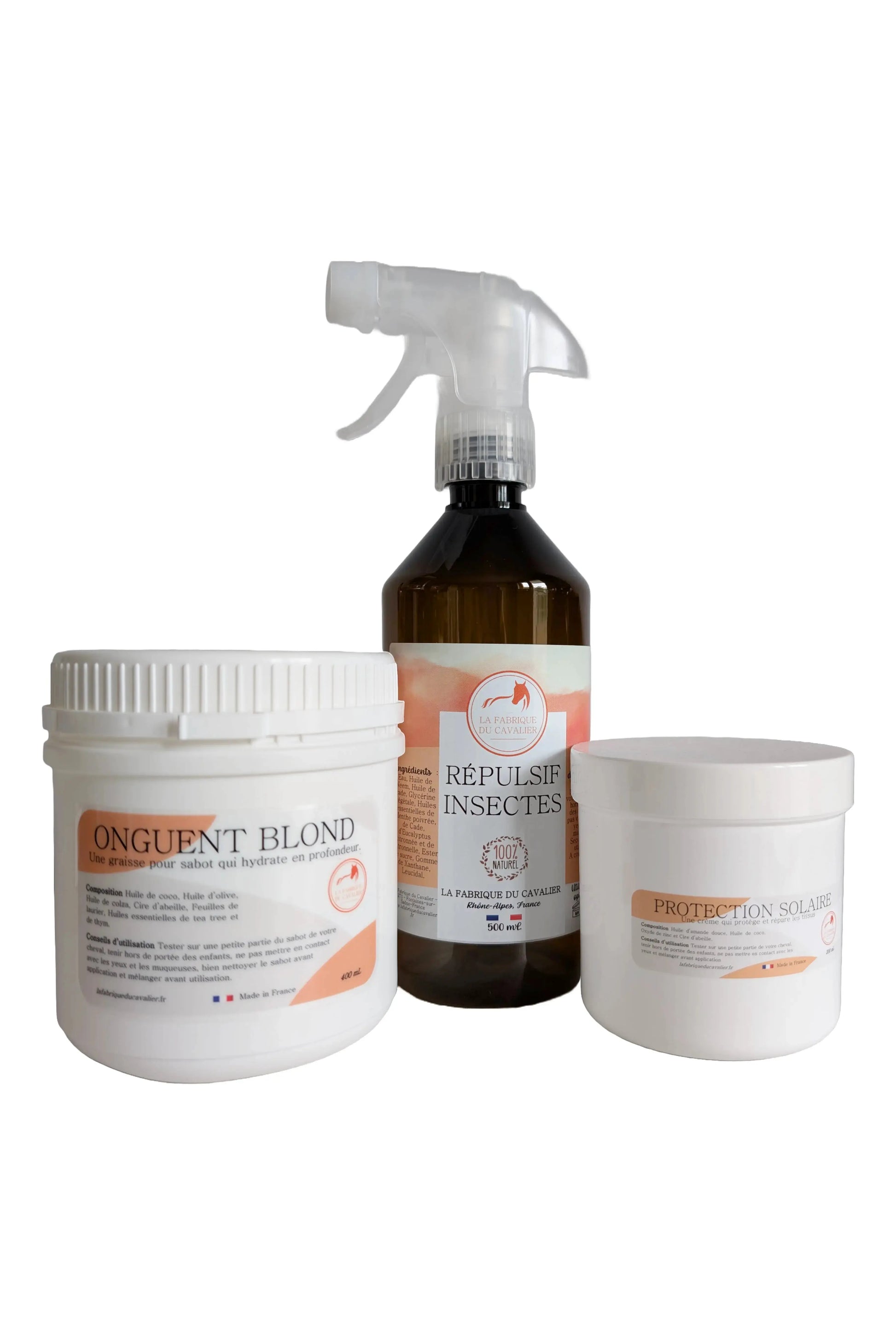 PACK SPÉCIAL ÉTÉ : Onguent + Protection Solaire + Répulsif Anti-Insectes La Fabrique du Cavalier